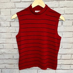 NWT | St. John Santana Knit Mock Neck Sleeveless Sweater | Sz P